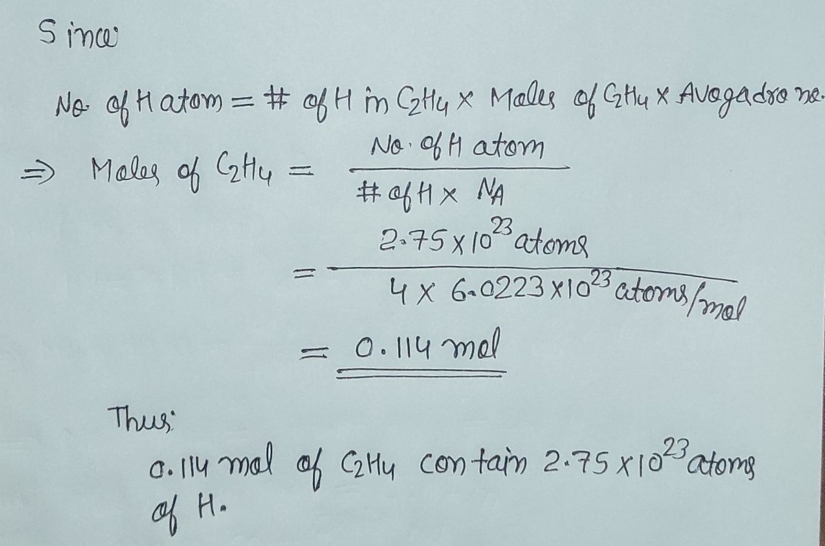 Answered How many moles of C2H4 contains bartleby