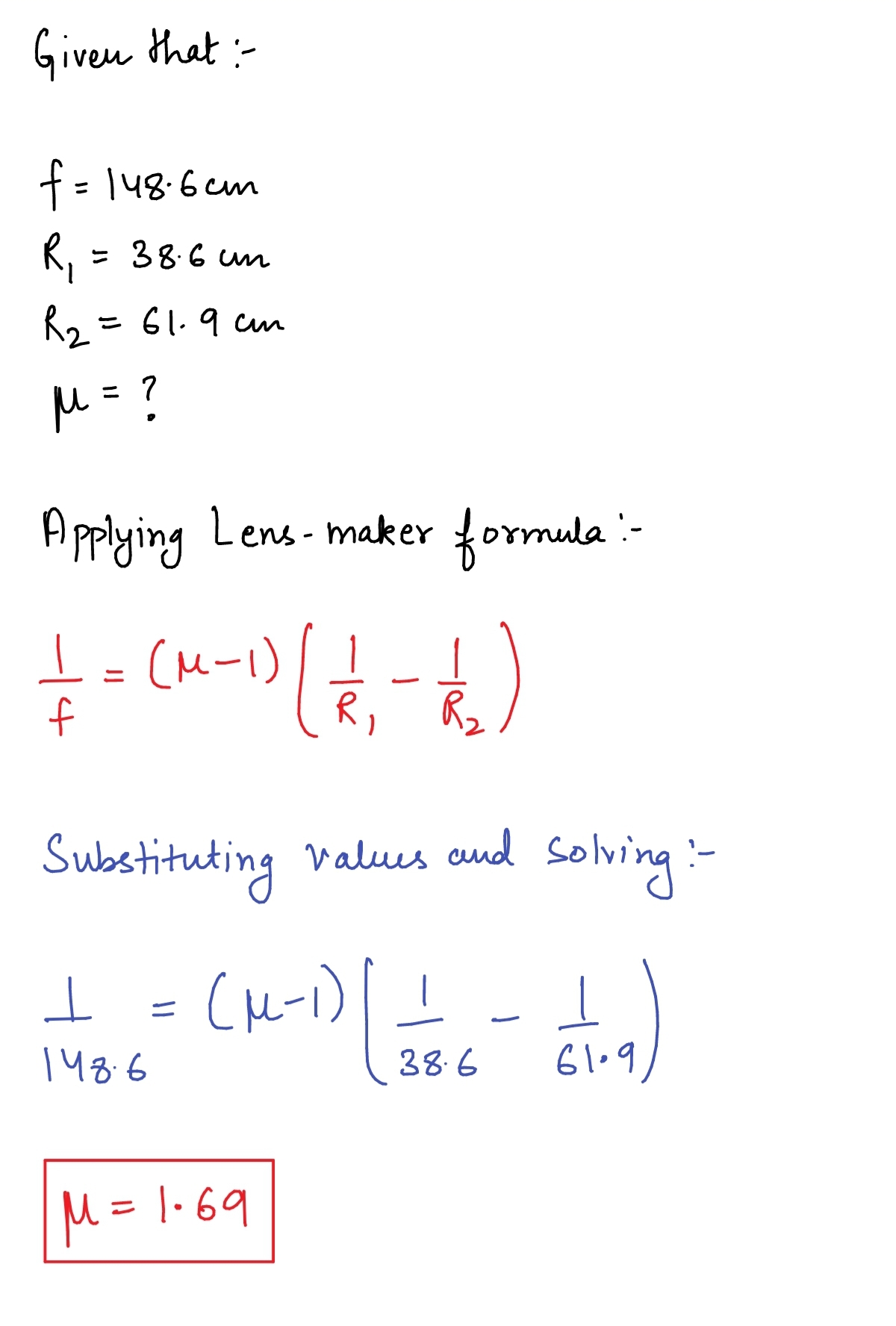 Physics homework question answer, step 1, image 1