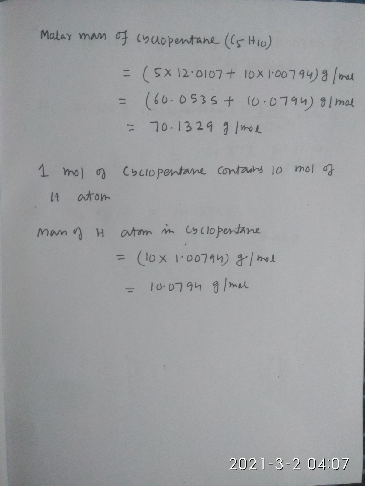 Answered What is the percent by mass of H in bartleby