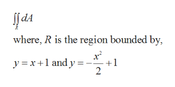 where, R is the region bounded by,
y xand y
+1
2
