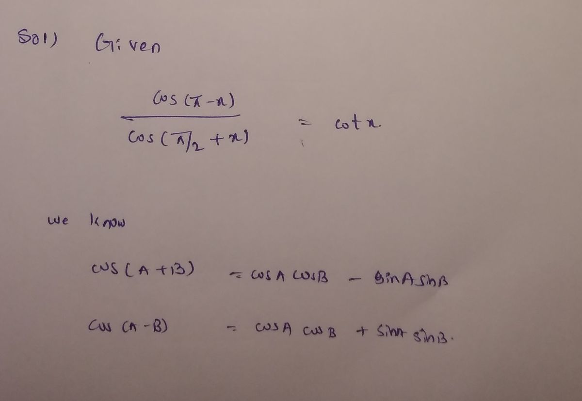 Trigonometry homework question answer, step 1, image 1