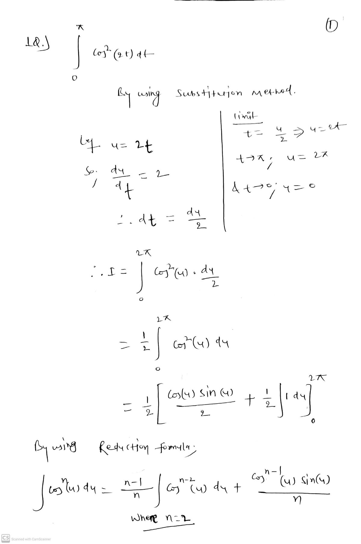 Calculus homework question answer, step 1, image 1