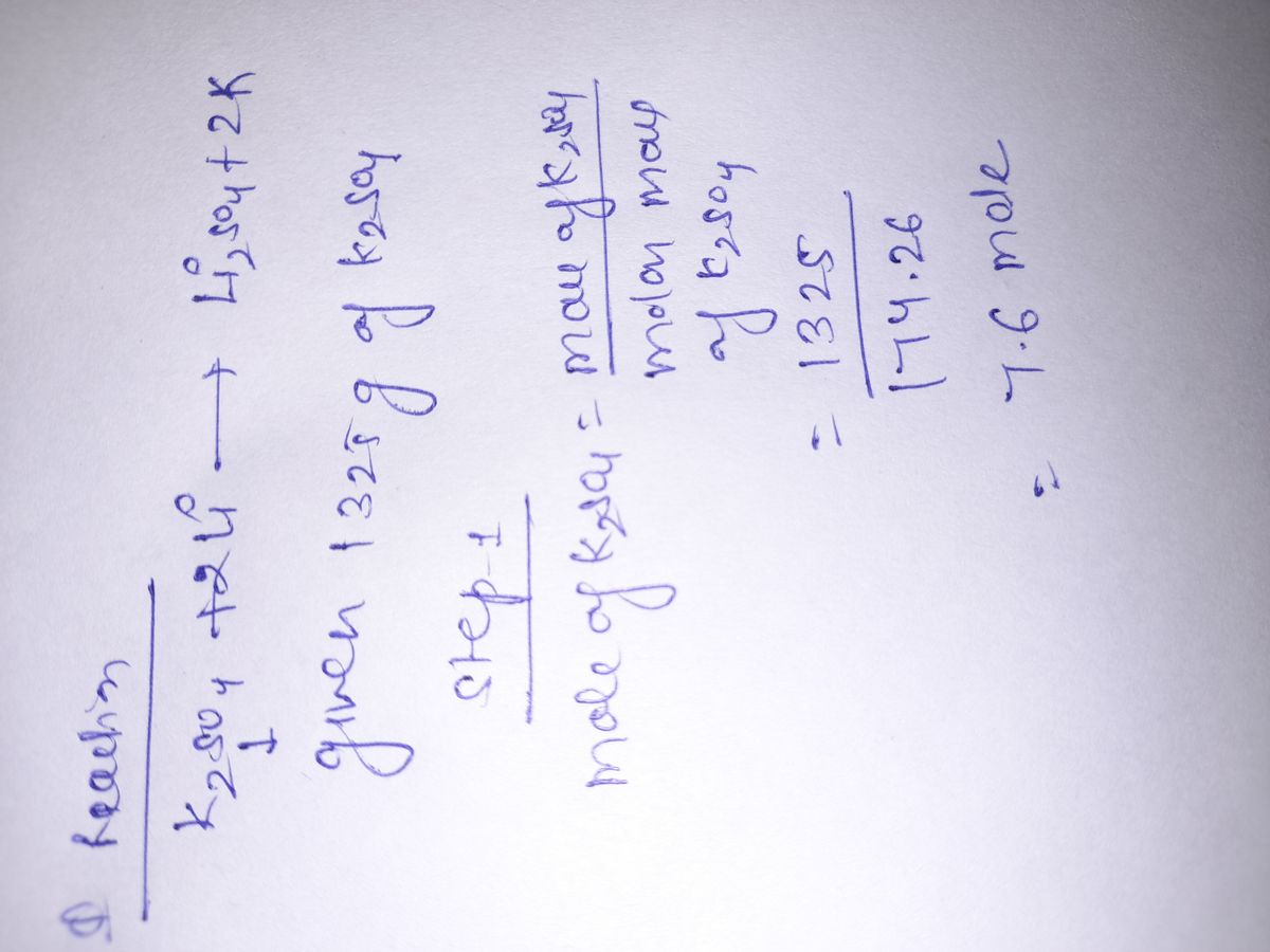 Chemistry homework question answer, step 1, image 1