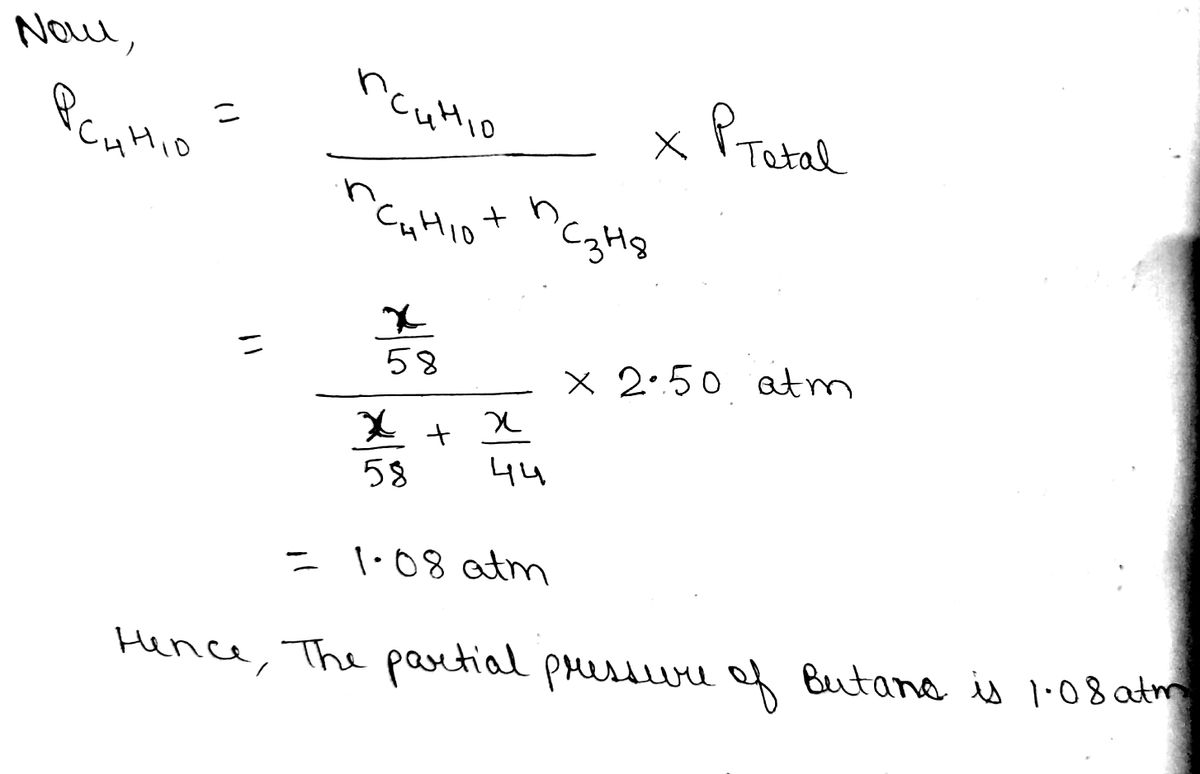 Answered A mixture of equal masses of propane bartleby