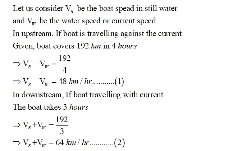 Answered A motorboat takes 4 hours to travel 192 bartleby