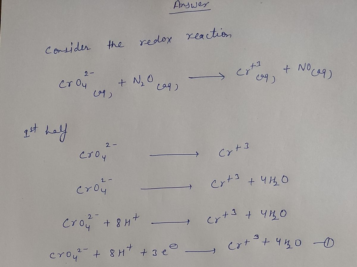 Answered Consider the following redox reaction bartleby