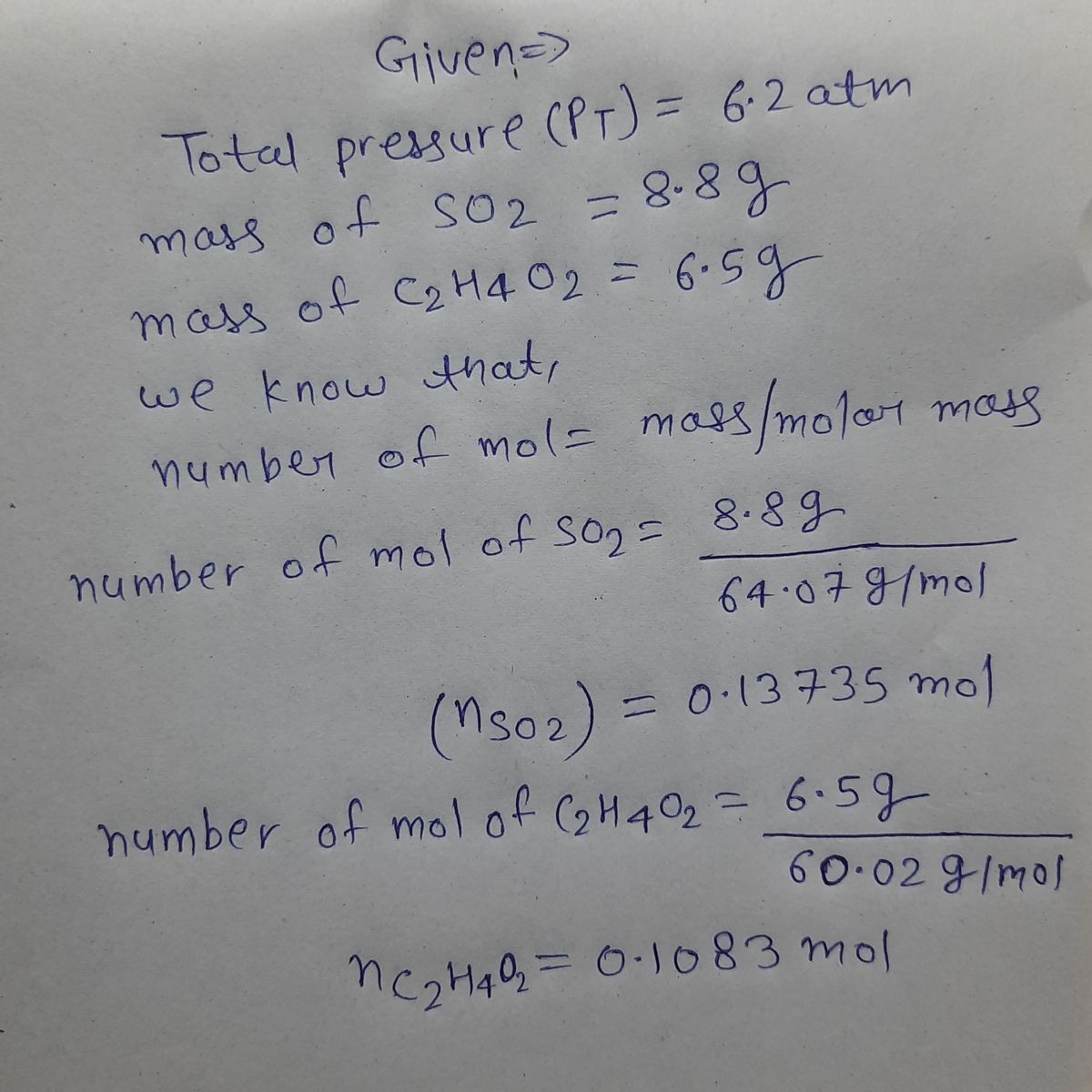 Answered What is the partial pressure of SO2 in bartleby