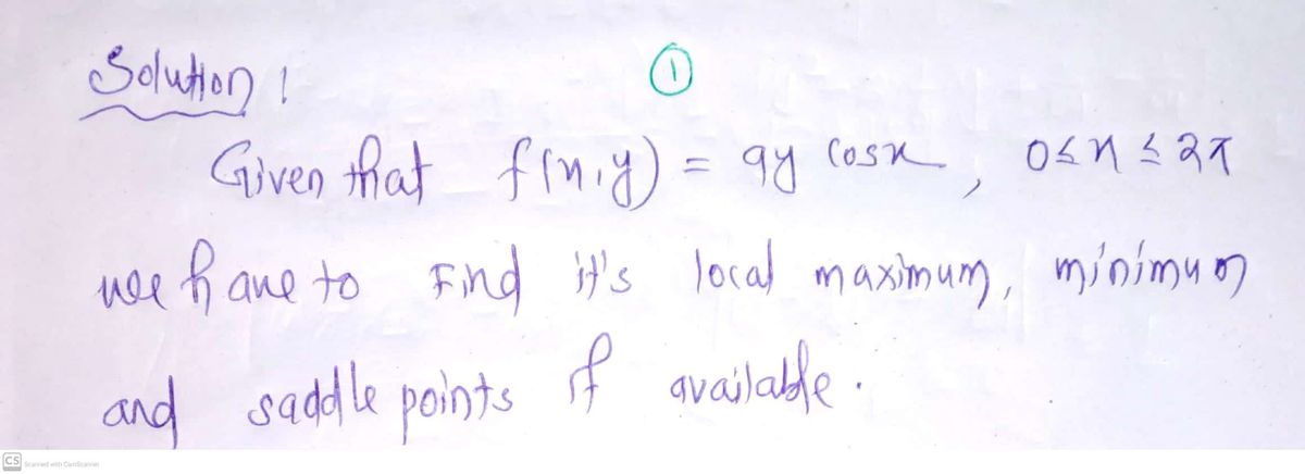 Advanced Math homework question answer, step 1, image 1