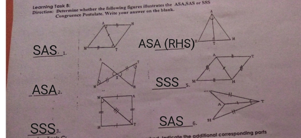 Answered: D Circle one of the following: sss SAS…