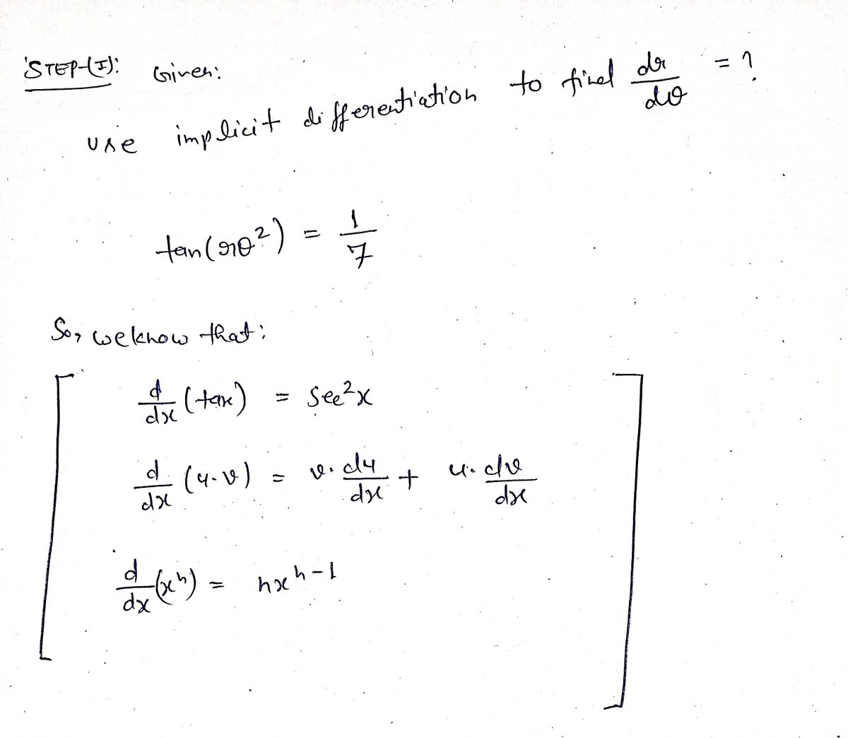 Calculus homework question answer, step 1, image 1