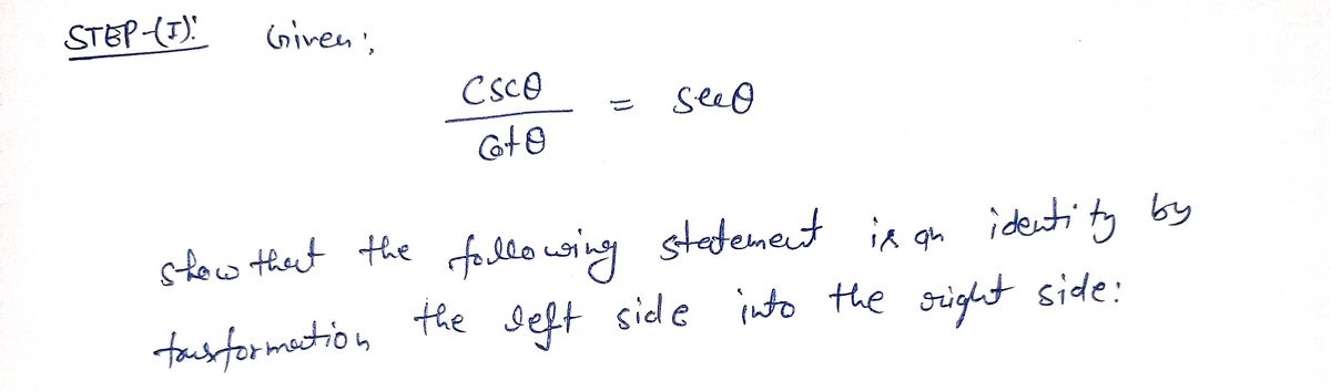 Trigonometry homework question answer, step 1, image 1