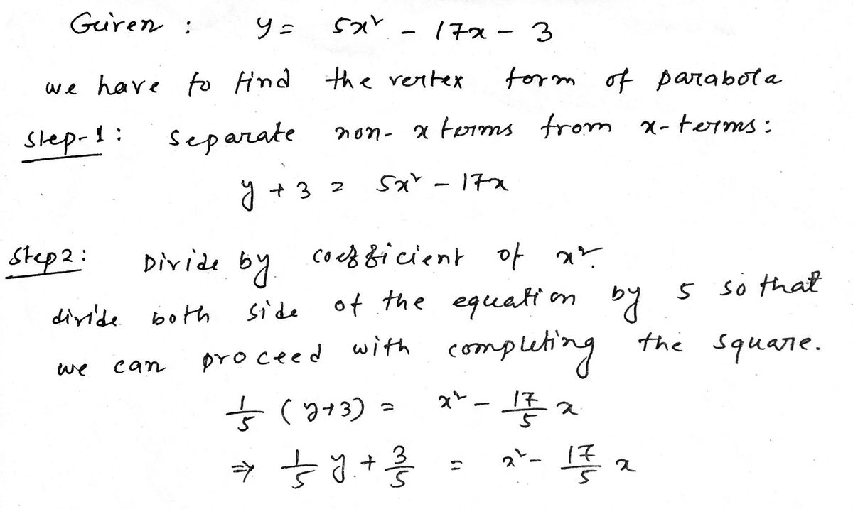 Algebra homework question answer, step 1, image 1