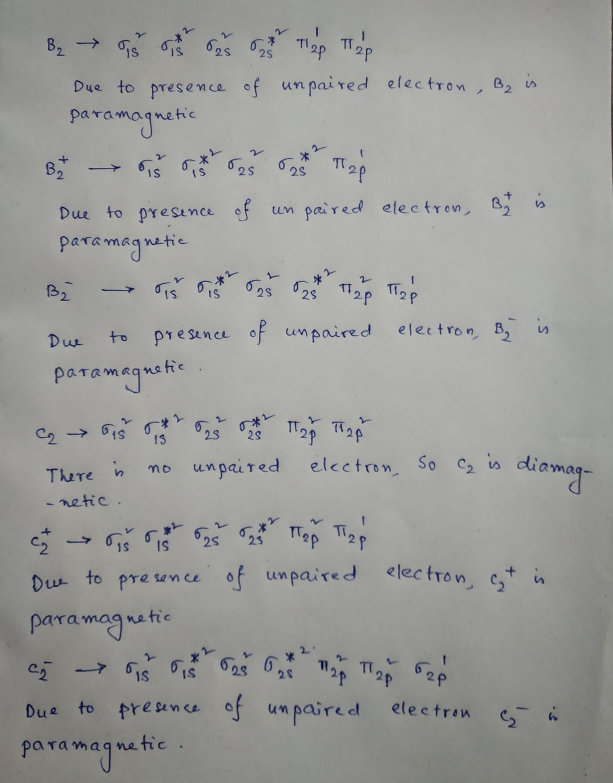 M.O. Diagram for B2 - CHEMISTRY COMMUNITY