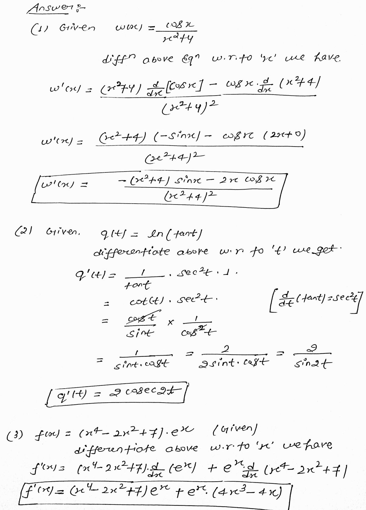 Calculus homework question answer, step 1, image 1