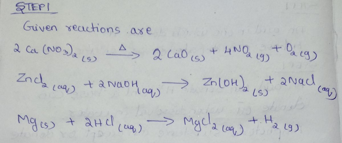 Chemistry homework question answer, step 1, image 1