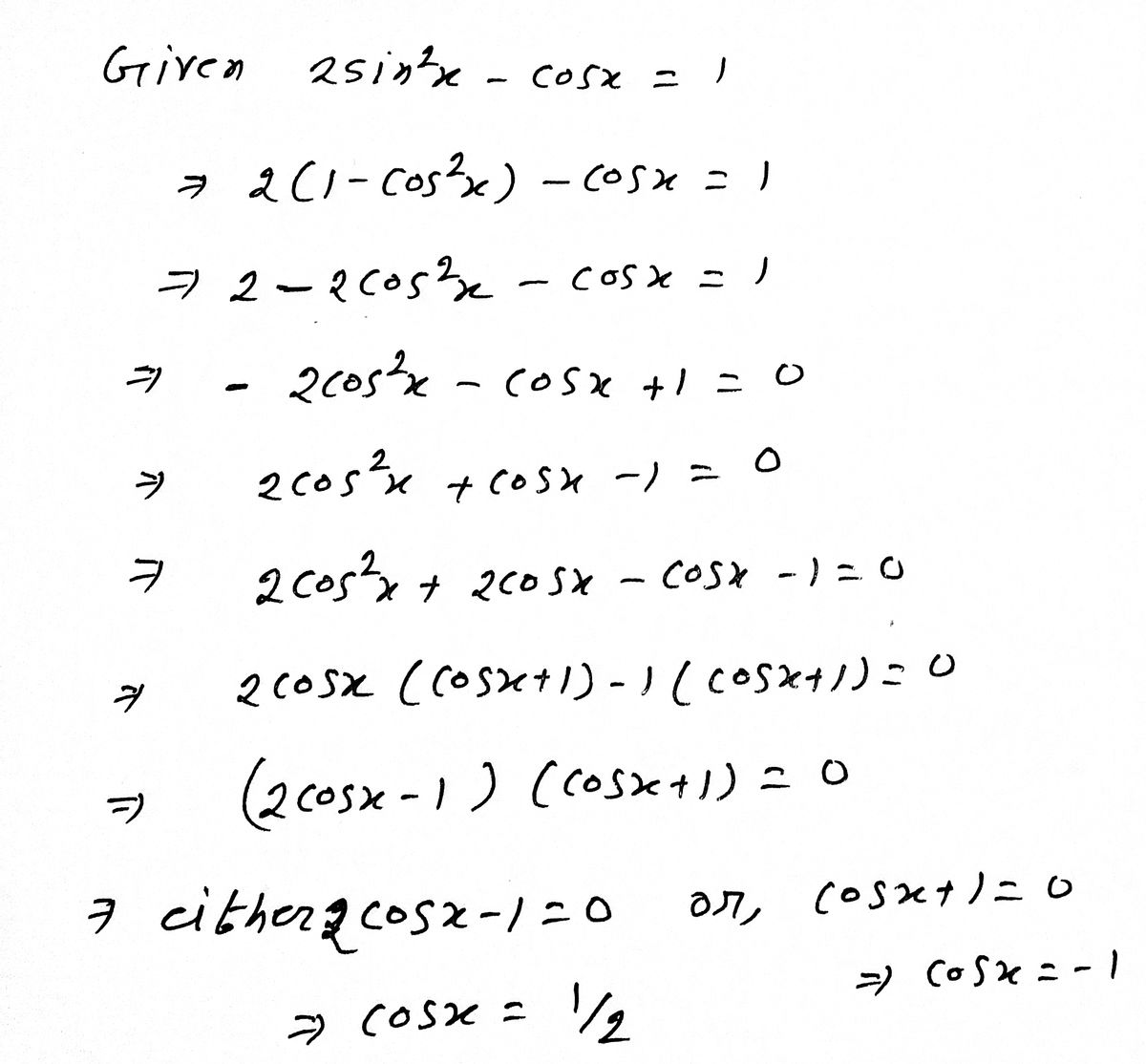 Trigonometry homework question answer, step 2, image 1
