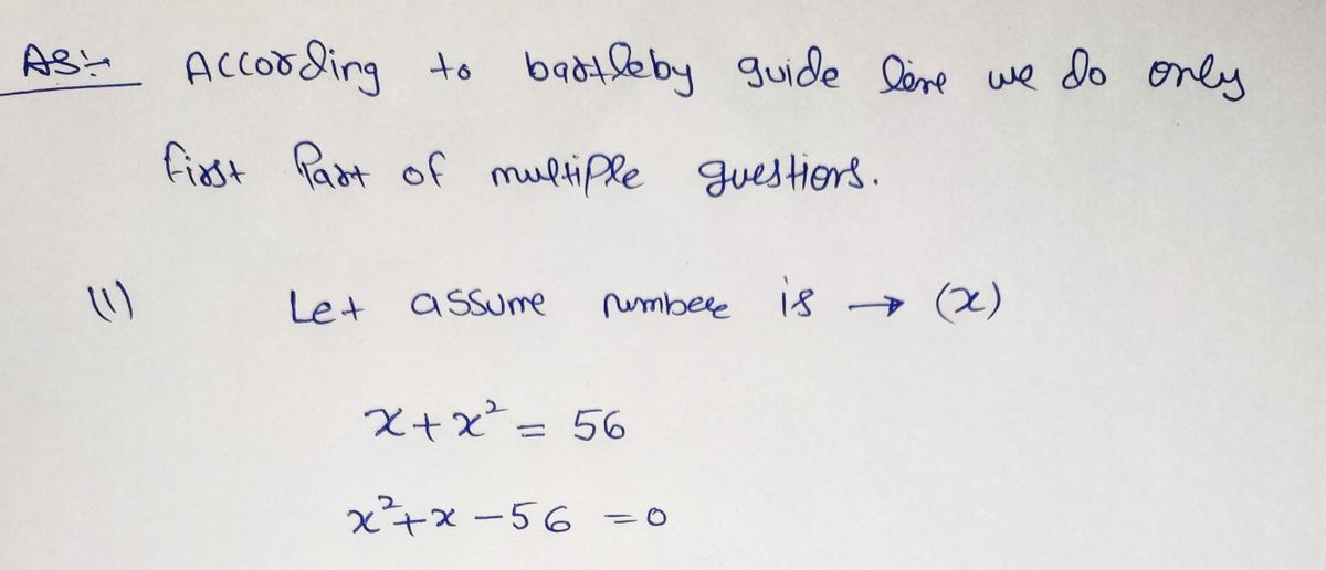 Algebra homework question answer, step 1, image 1