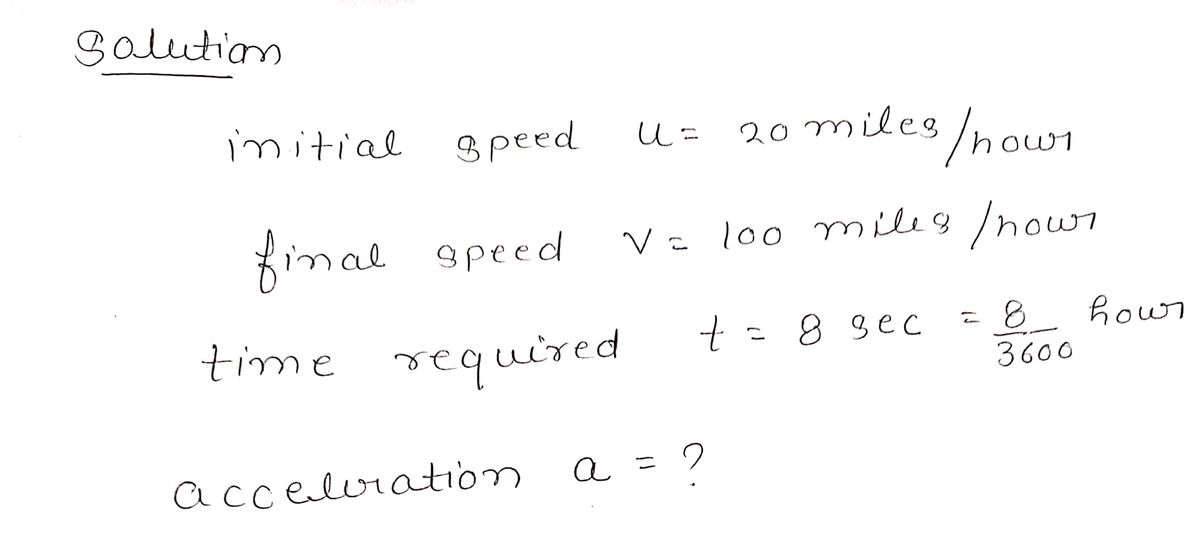 Example 8.6 - A car accelerates uniformly from 18 km/h to 36 km/h in 5