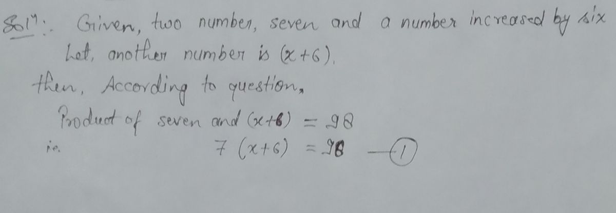 Algebra homework question answer, step 1, image 1