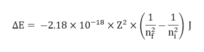 AE = -2.18 × 10-18 × Z² x
n nỉ
