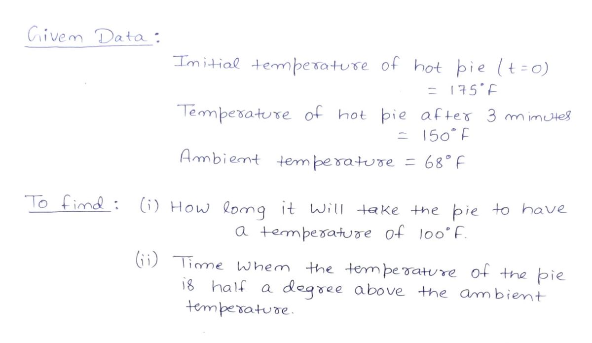 Answered: 3) A hot pie is just taken out from an… | bartleby