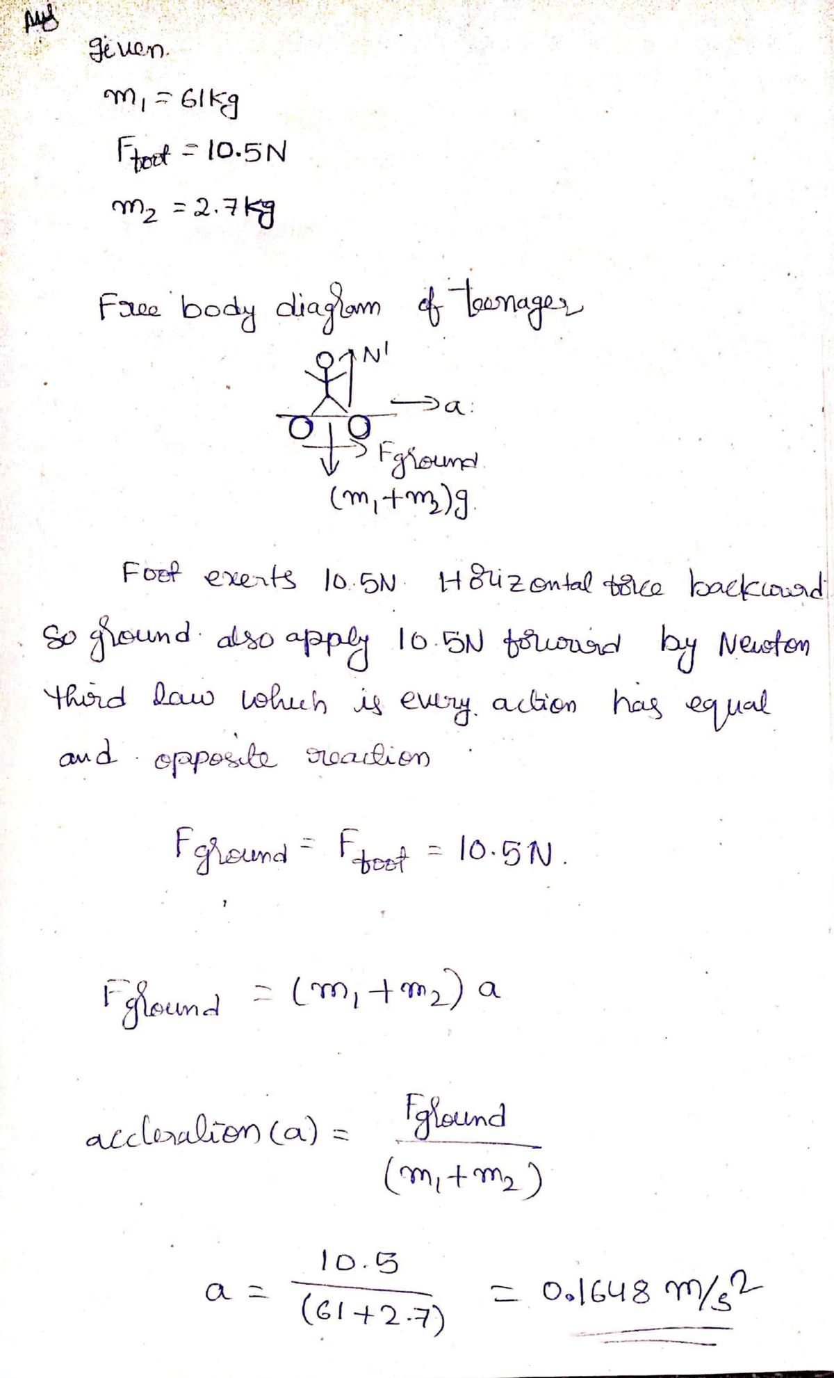 Physics homework question answer, step 1, image 1