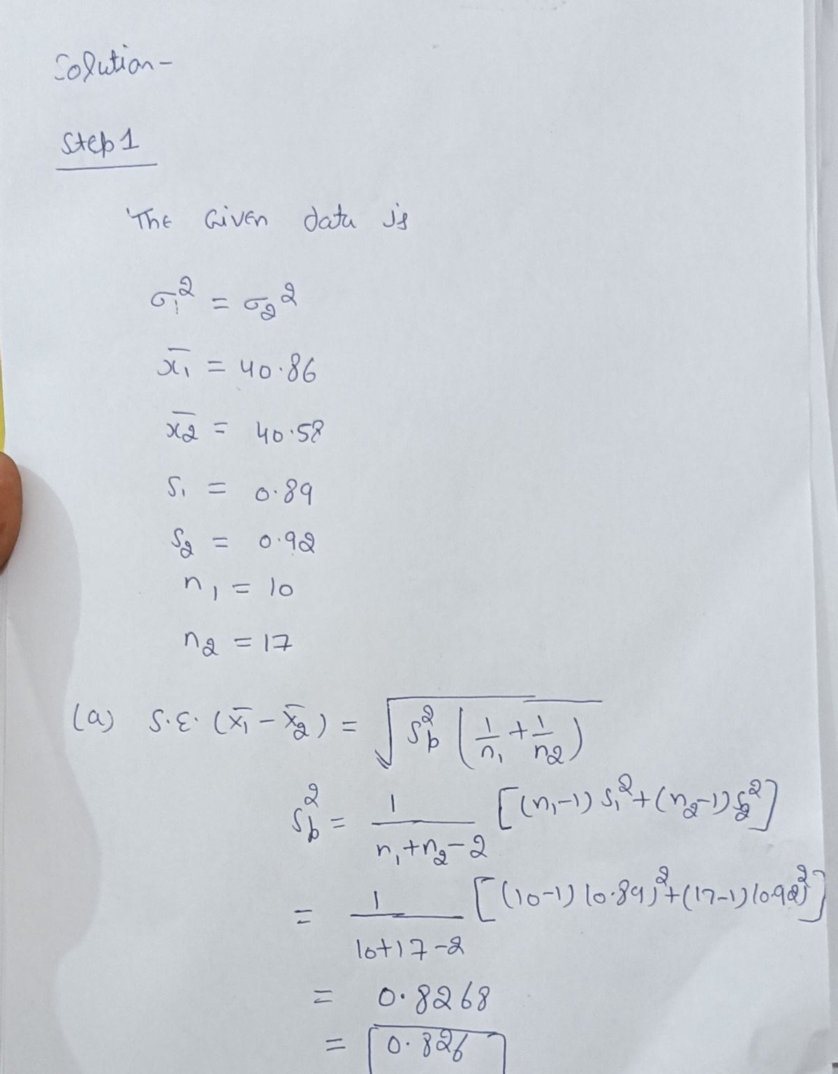 Statistics homework question answer, step 1, image 1