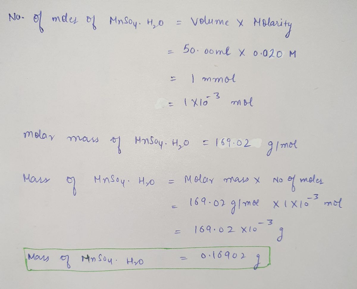 Answered 50.00 mL of a solution containing 0.15 bartleby