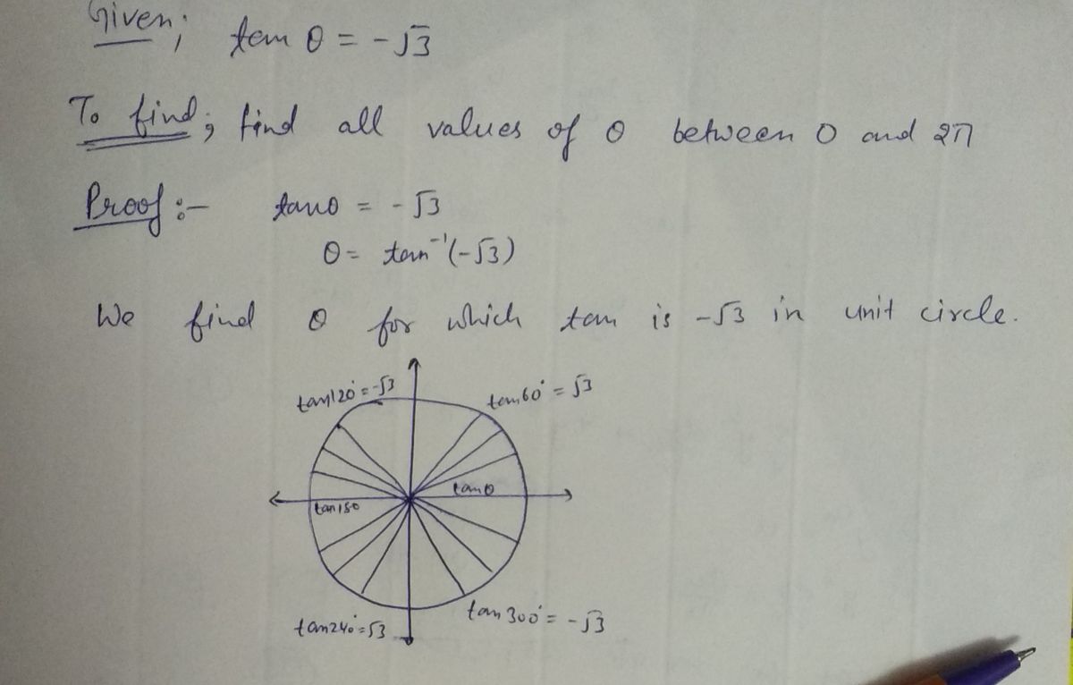 Trigonometry homework question answer, step 1, image 1