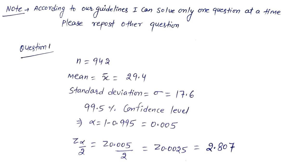 Statistics homework question answer, step 1, image 1