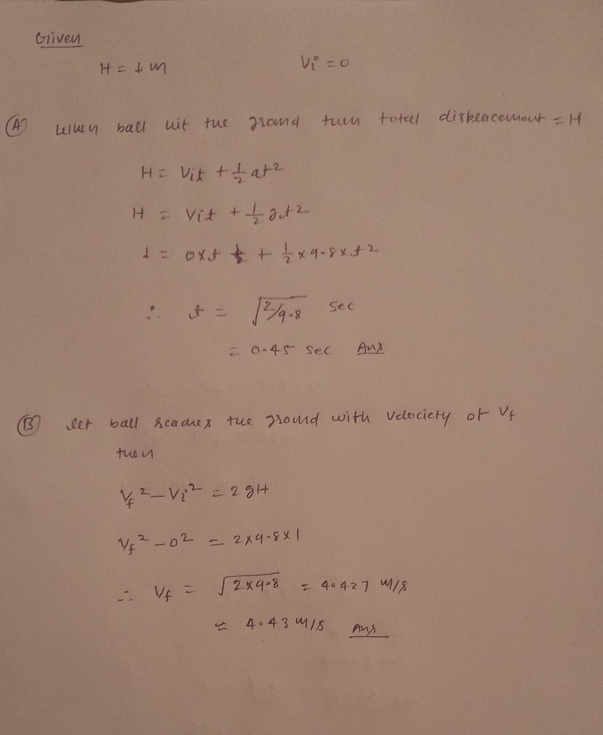 Physics homework question answer, step 1, image 1