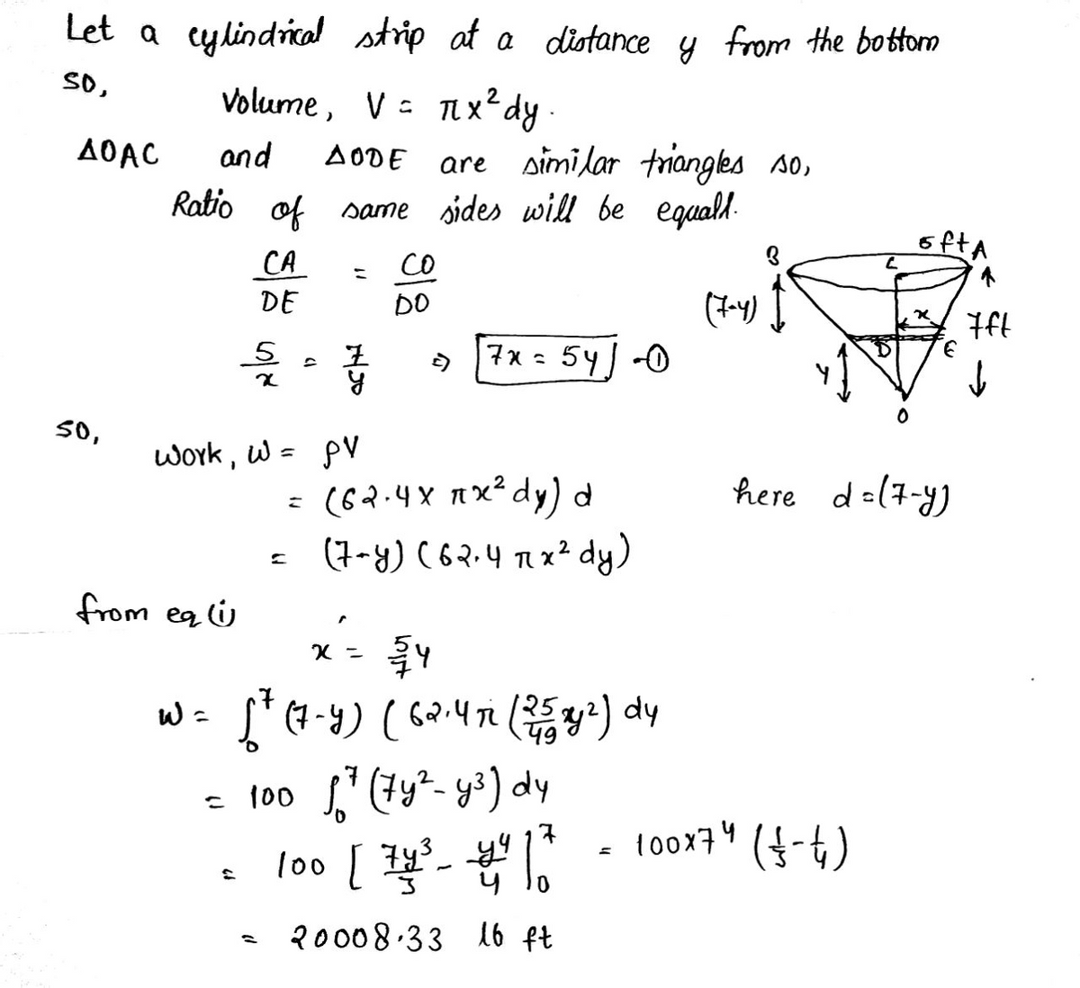 Answered: A tank shaped like a cone pointing…