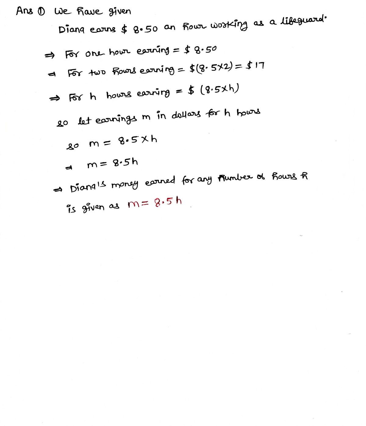 Answered: Diana earns $8.50 an hour working as a…