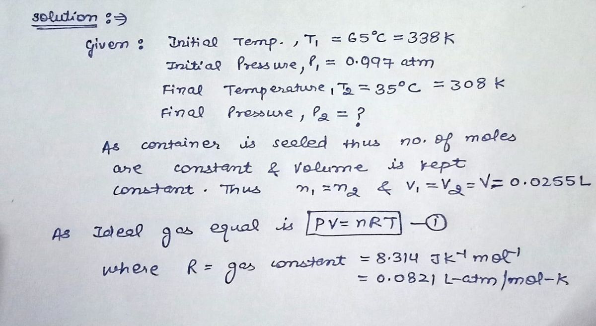 Chemistry homework question answer, step 1, image 1