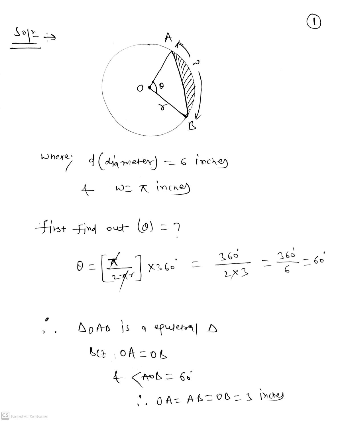 Trigonometry homework question answer, step 1, image 1