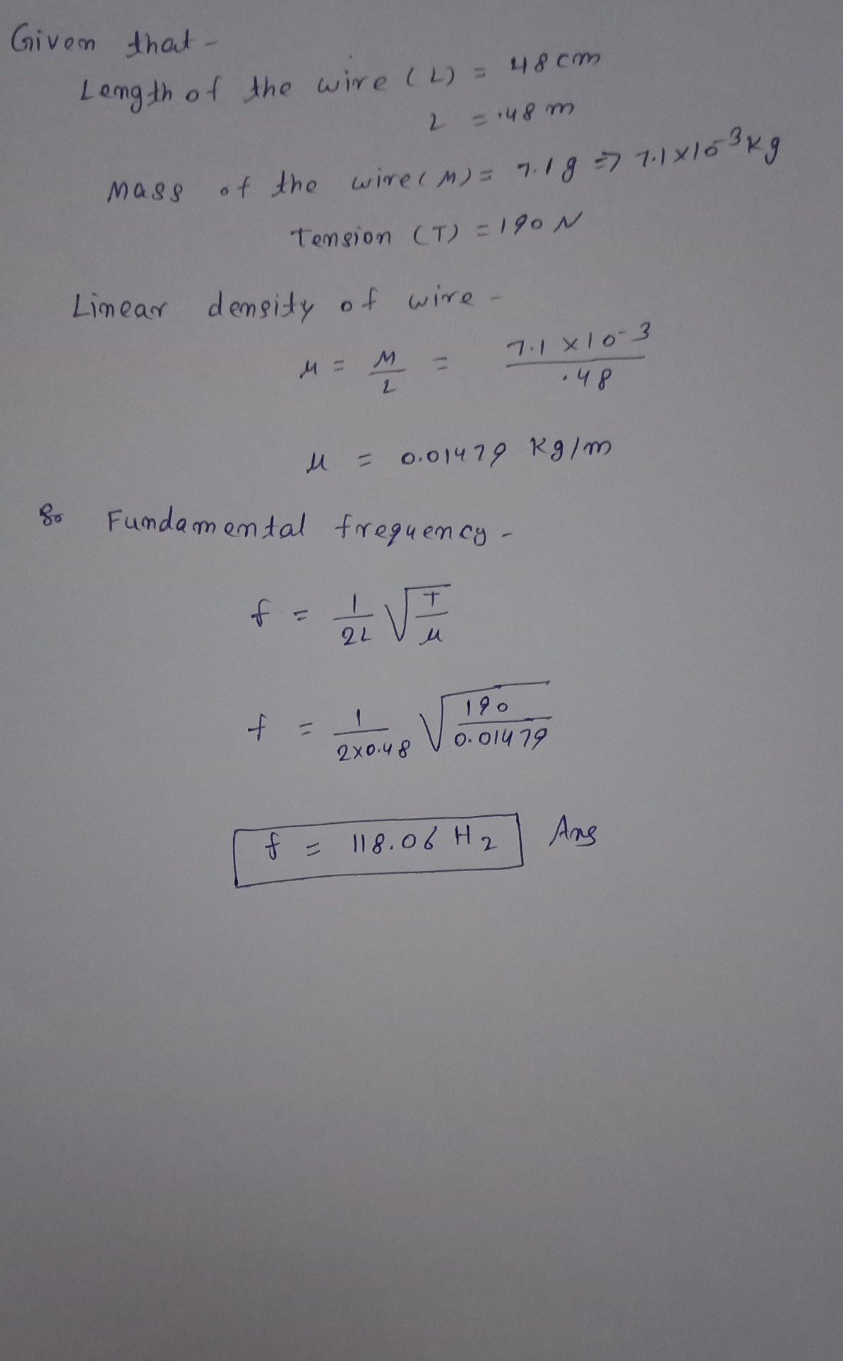 Physics homework question answer, step 1, image 1