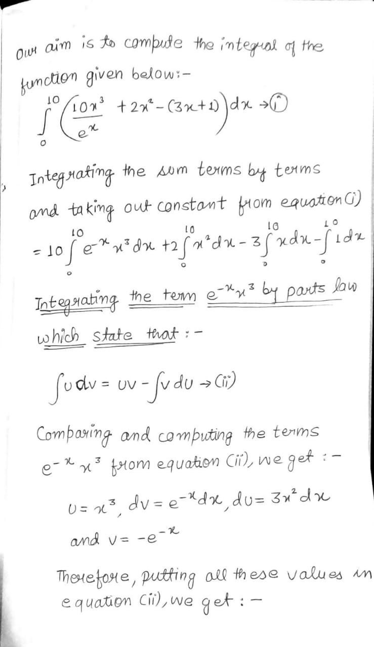 Answered: *definite Integral* (b=10) (a=0)… | Bartleby