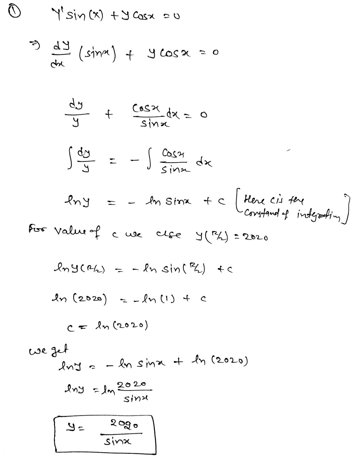 Calculus homework question answer, step 1, image 1