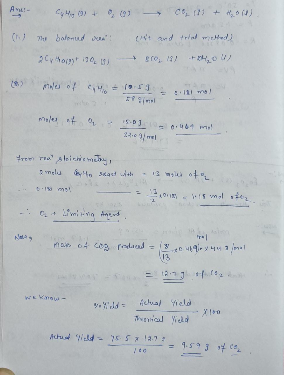 Answered Given the following reaction equation bartleby