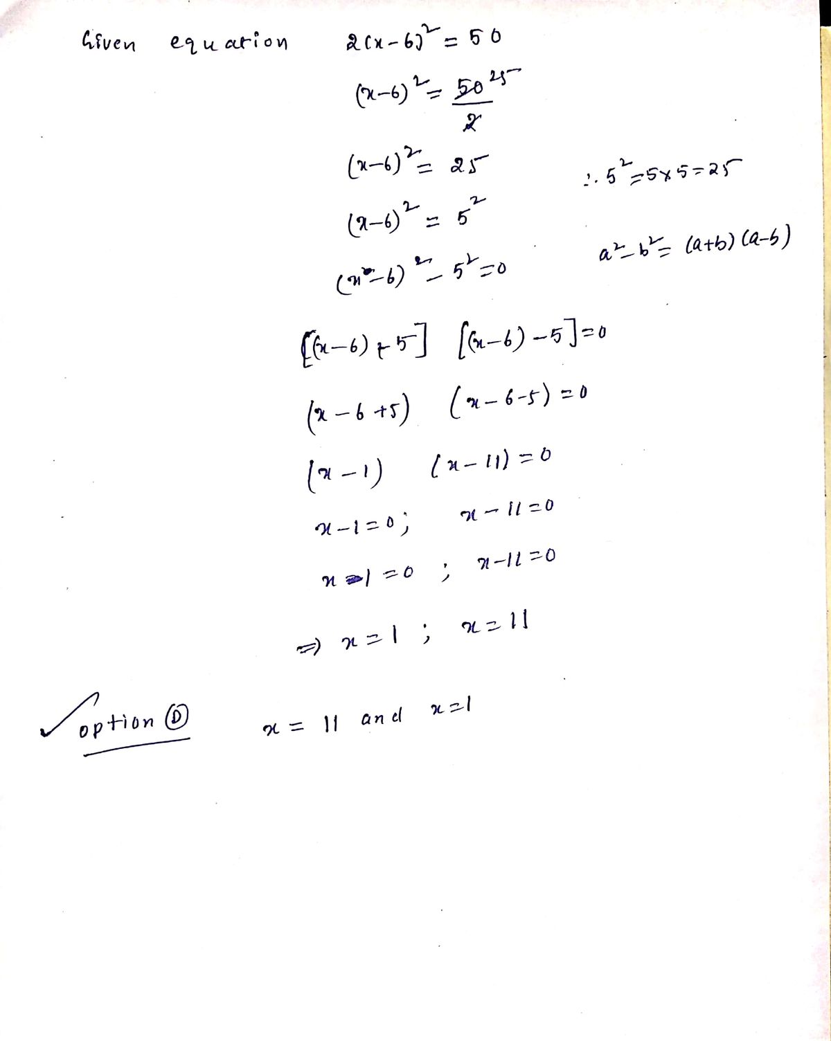 Algebra homework question answer, step 1, image 1