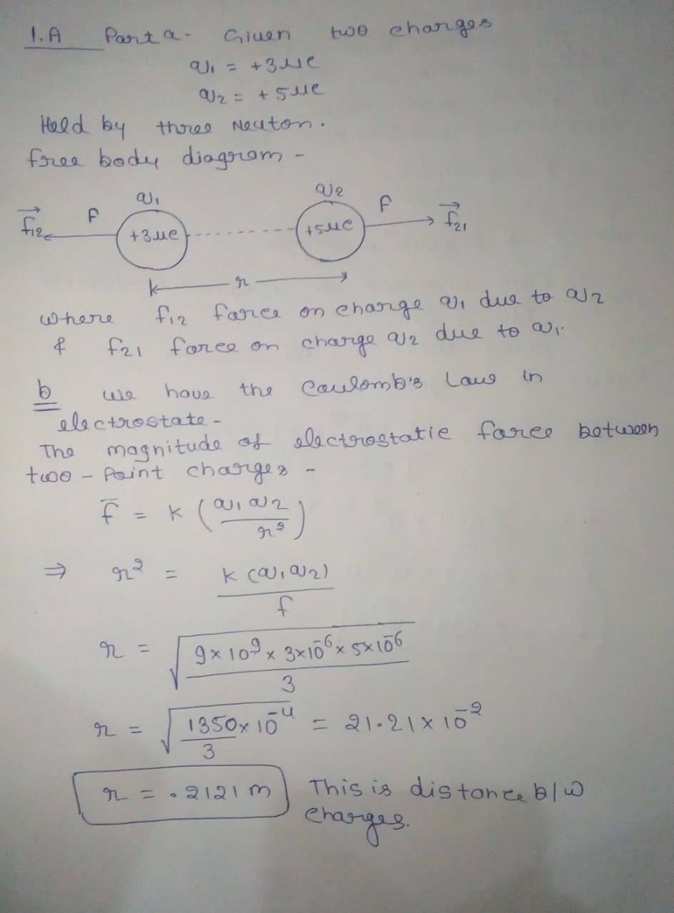 Physics homework question answer, step 1, image 1