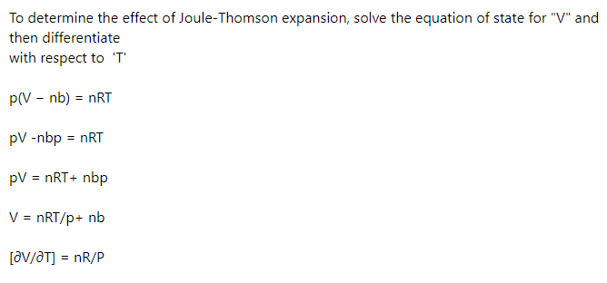 Solved The Berthelot equation of state is given by