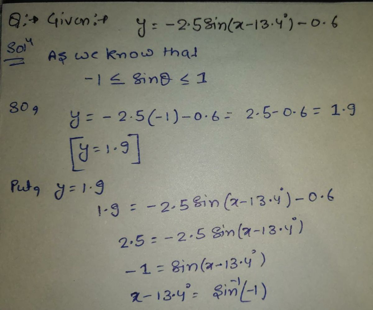 Trigonometry homework question answer, step 1, image 1