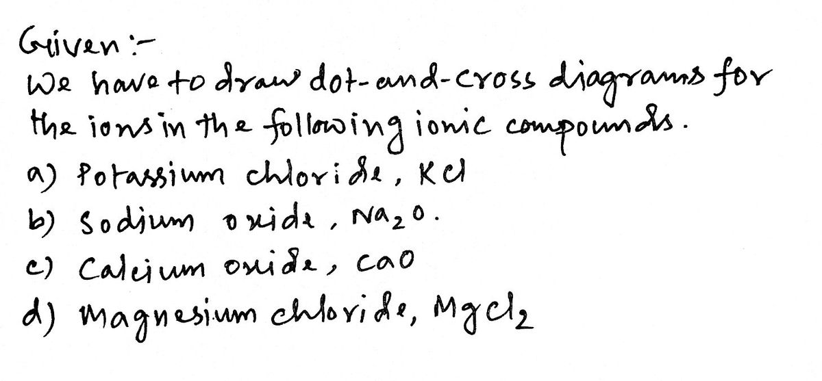 calcium oxide dot and cross