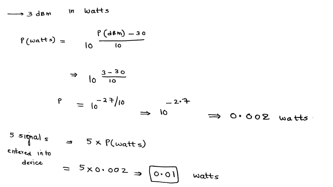 How to Calculate the Output Power of a Circuit rated in dBm 