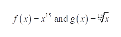 f (x) = x³ and g(x) = Vx
15
