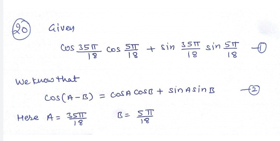 Trigonometry homework question answer, step 1, image 1