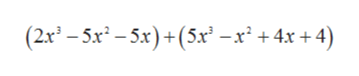 (2x2-5x-5x)+(5x -x + 4x + 4)
