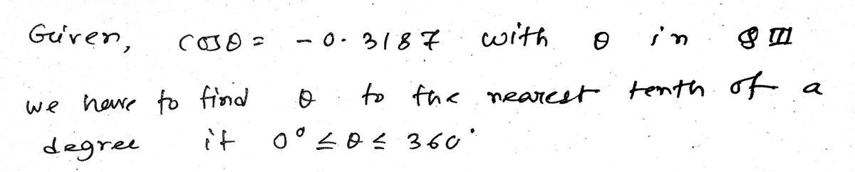 Trigonometry homework question answer, step 1, image 1