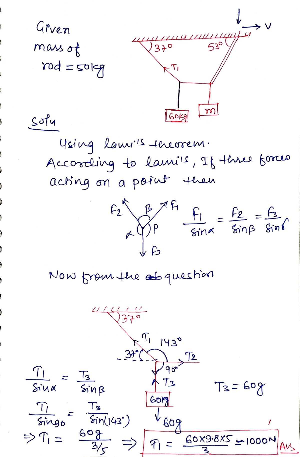 Physics homework question answer, step 1, image 1